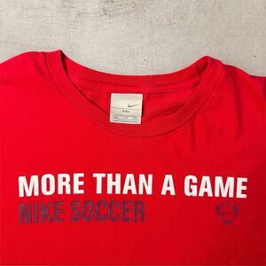 Vintage Nike Soccer Graphic Shirt Men’s XXL Red Long Sleeve Grey Tag Y2K